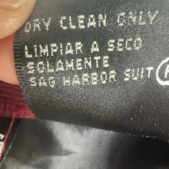 Sag Harbour Herringbone Power Suit Set Womens 8 Lined Burgundy Business Casual - Picture 14 of 16